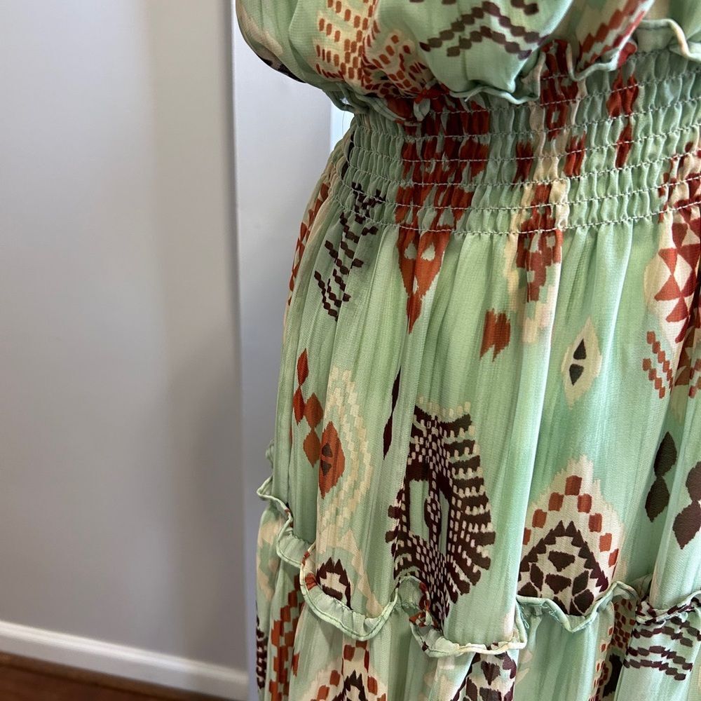 Taylor Green and Brown Sleeveless Sundress - Picture 4 of 11